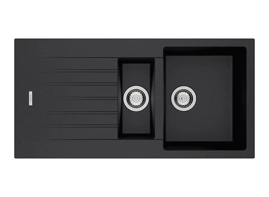 black composite 1.5 bowl sink